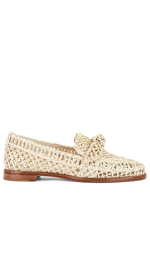 Alexandre Birman Raffia Penny Loafer in Neutral