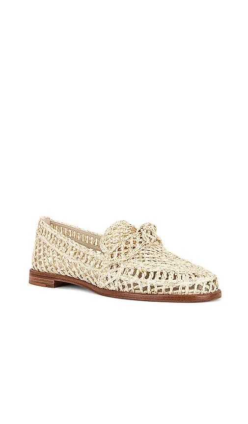 Alexandre Birman Raffia Penny Loafer in Neutral