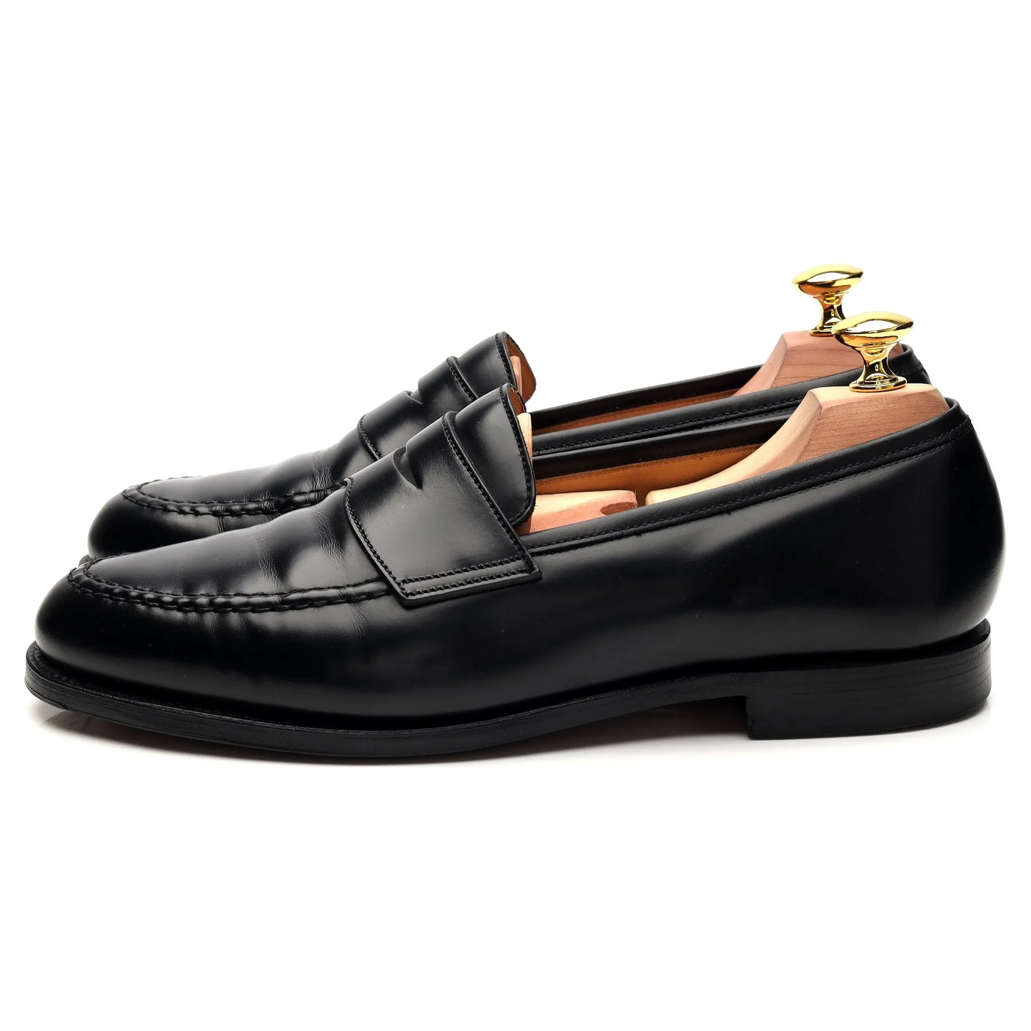 'Boston' Black Leather Loafers UK 7 E
