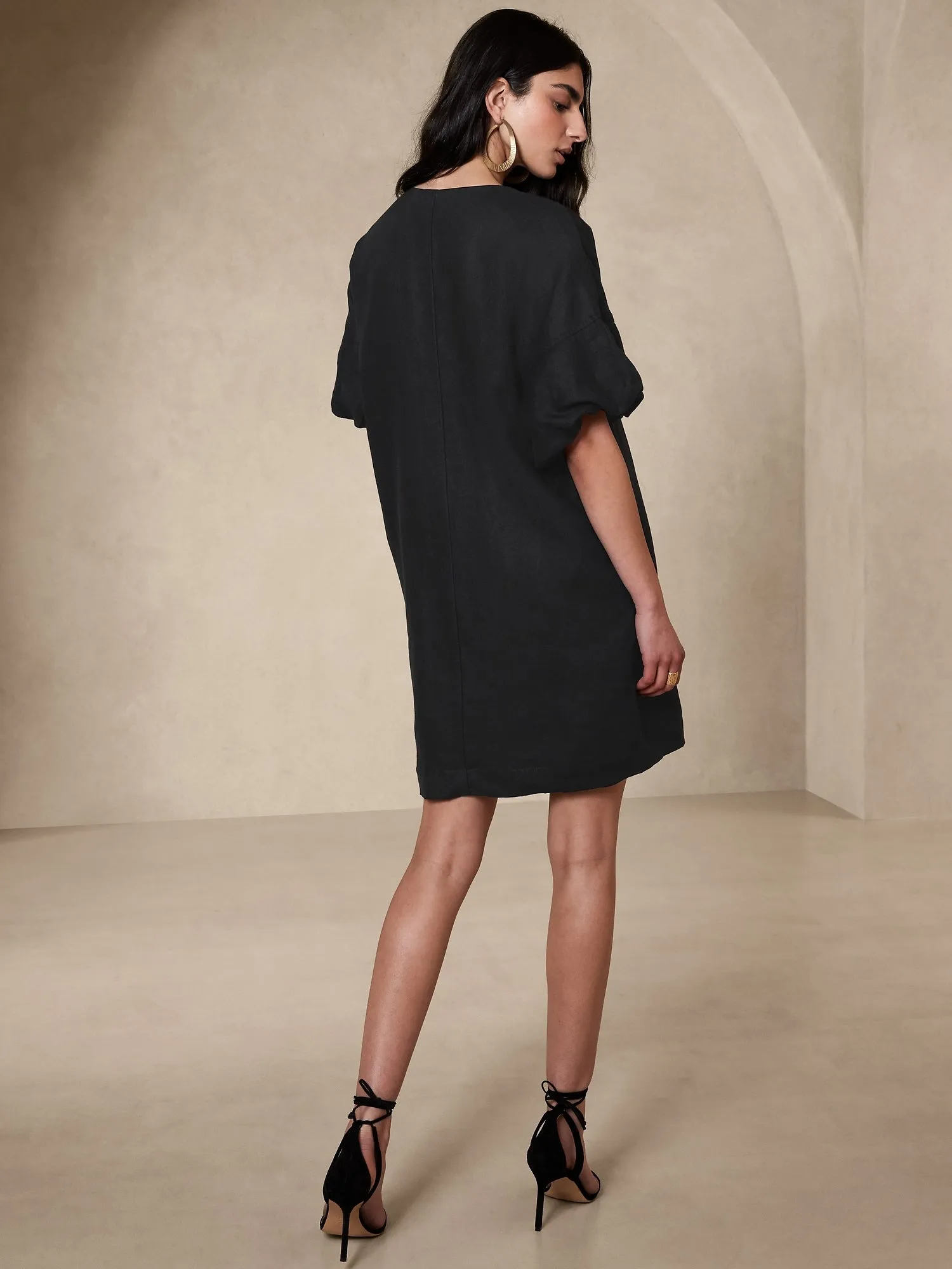 Botanica Embroidered Linen Mini Dress