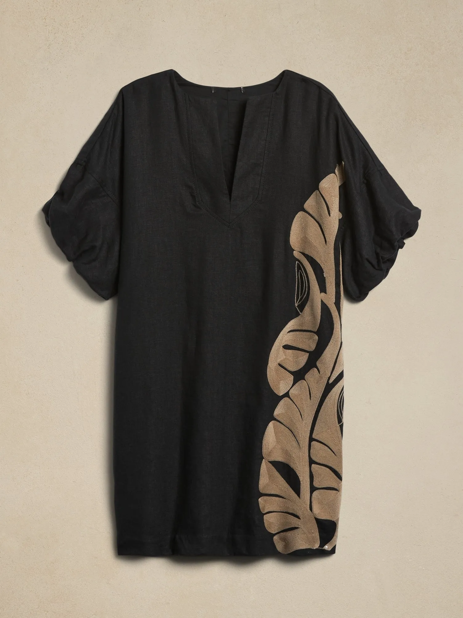 Botanica Embroidered Linen Mini Dress