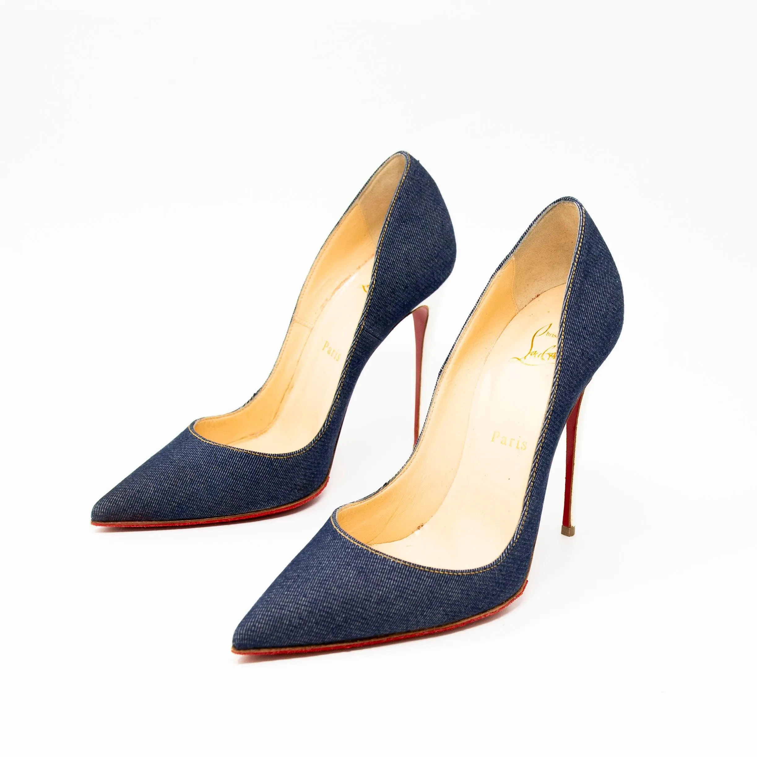 Christian Louboutin Blue Denim So Kate Pumps 38
