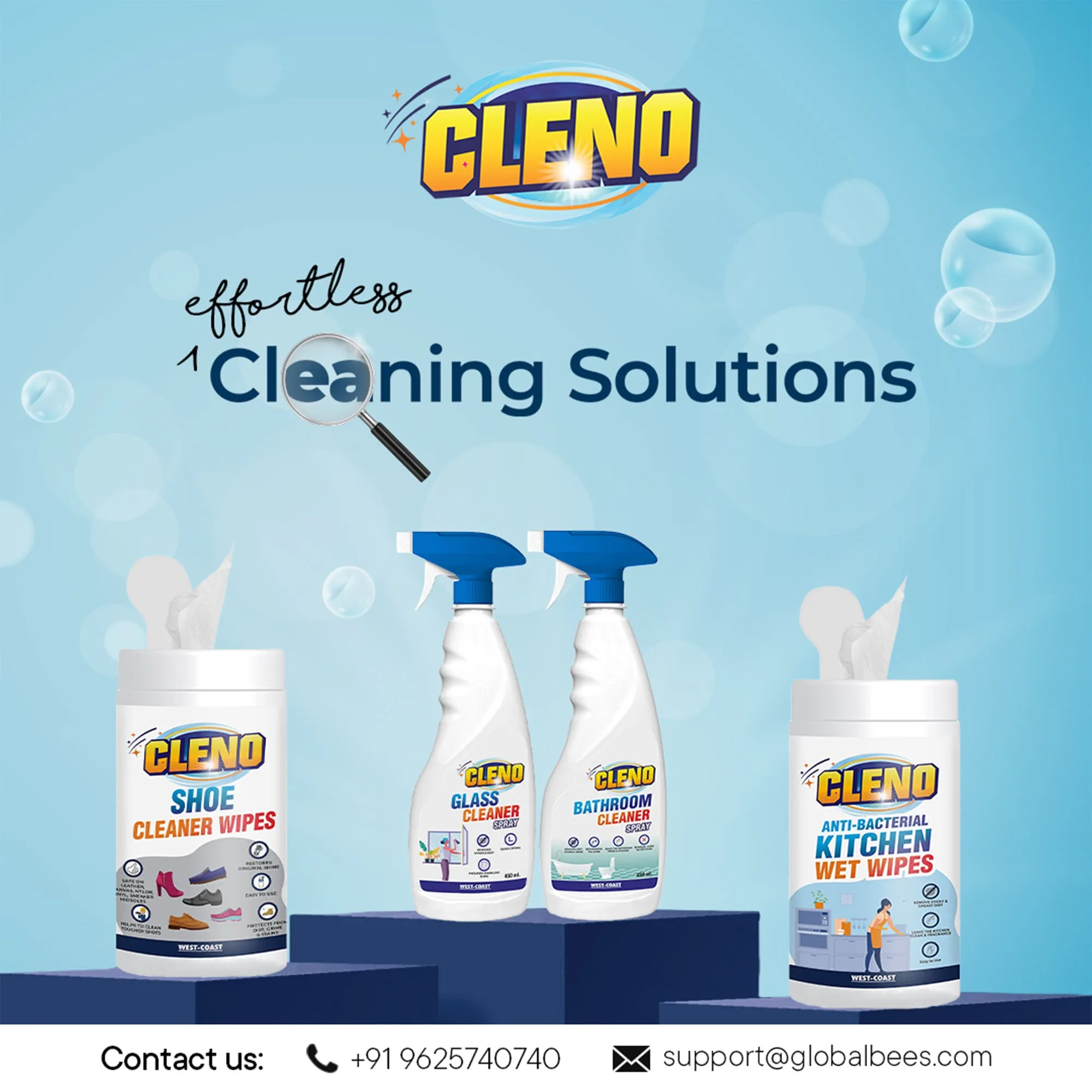 Cleno Shoe Cleaner Wet Wipes (pack of 80) Shoe wipes for all shoes (80 count (Pack of 3), 240)