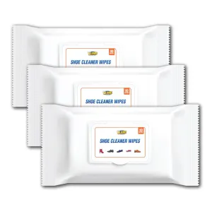 Cleno Shoe Cleaner Wet Wipes (pack of 80) Shoe wipes for all shoes (80 count (Pack of 3), 240)