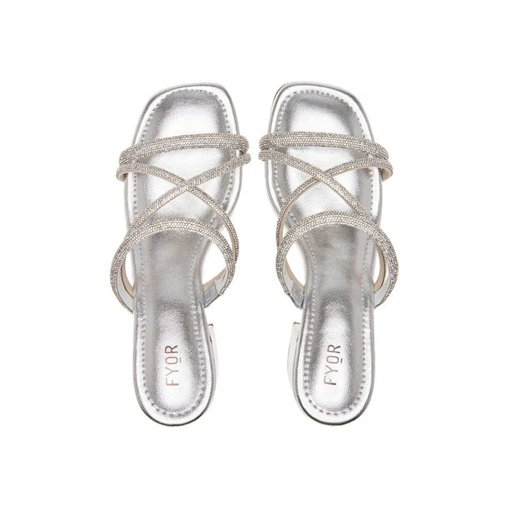 Cross Crystal Strappy Mule BDV 091