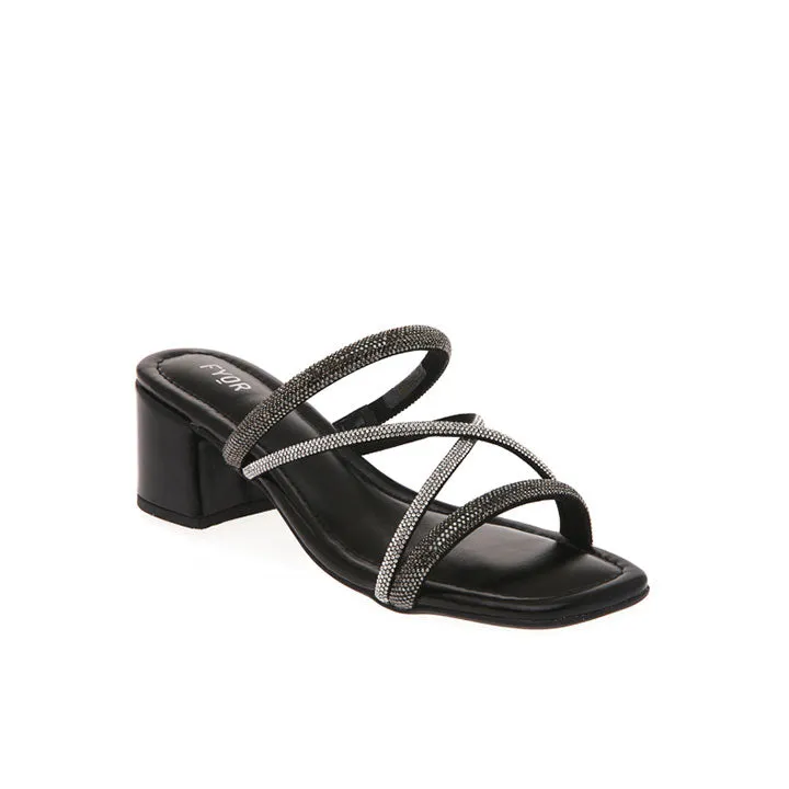 Cross Crystal Strappy Mule BDV 091