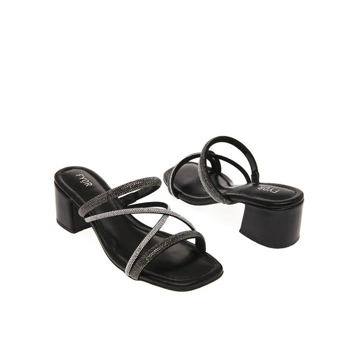 Cross Crystal Strappy Mule BDV 091
