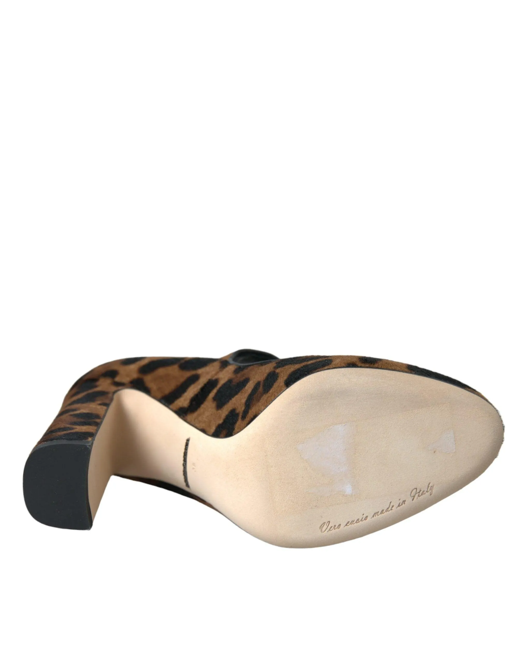 Dolce & Gabbana Leopard Velvet Mary Jane Pump
