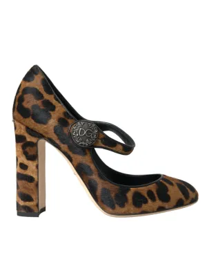 Dolce & Gabbana Leopard Velvet Mary Jane Pump
