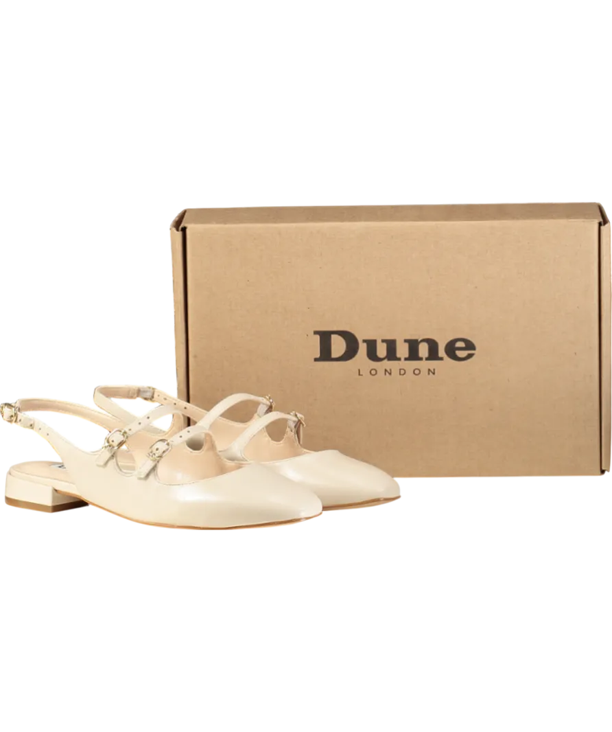 Dune Nude Haily Leather Slingback Mary Jane Pumps UK 4 EU 37 👠