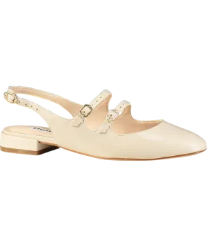 Dune Nude Haily Leather Slingback Mary Jane Pumps UK 4 EU 37 👠