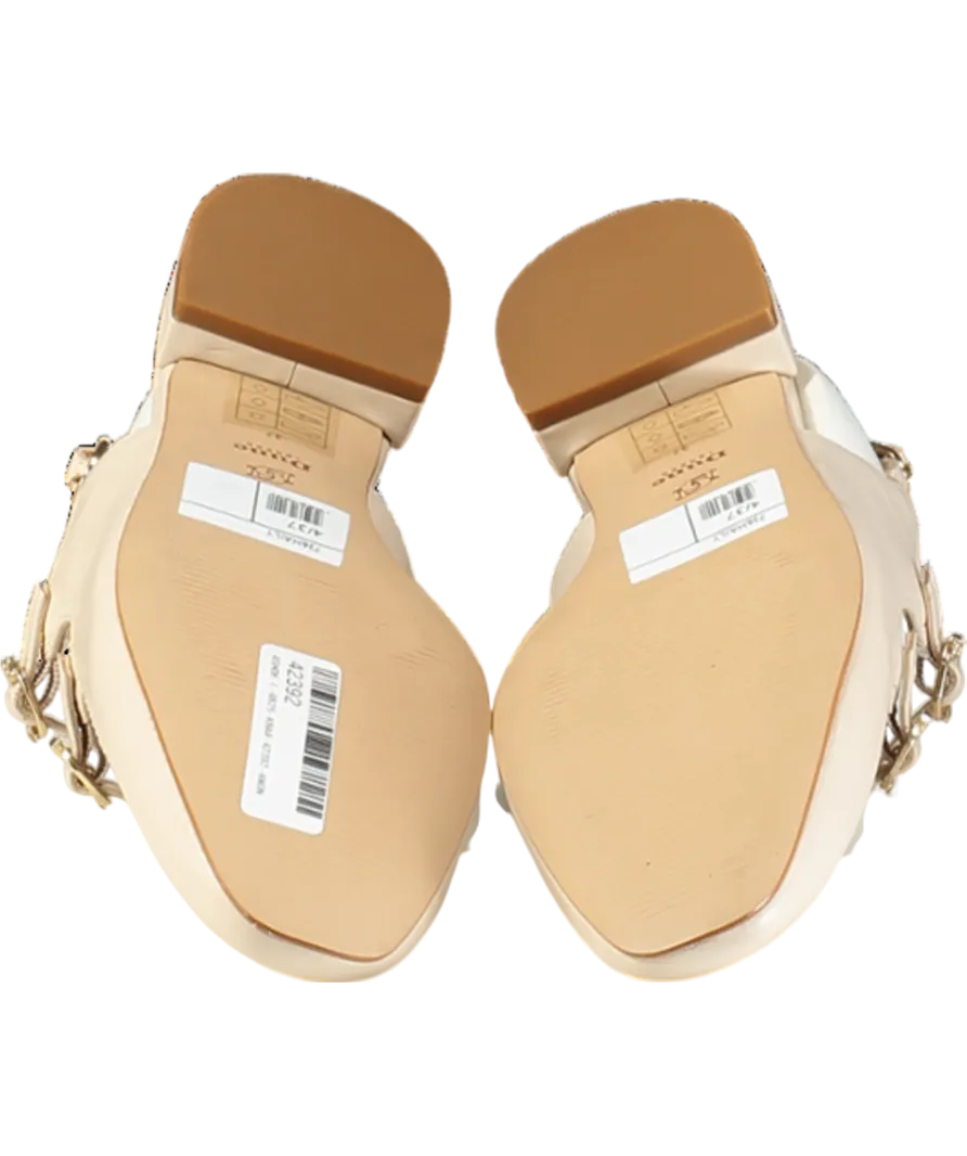 Dune Nude Haily Leather Slingback Mary Jane Pumps UK 4 EU 37 👠