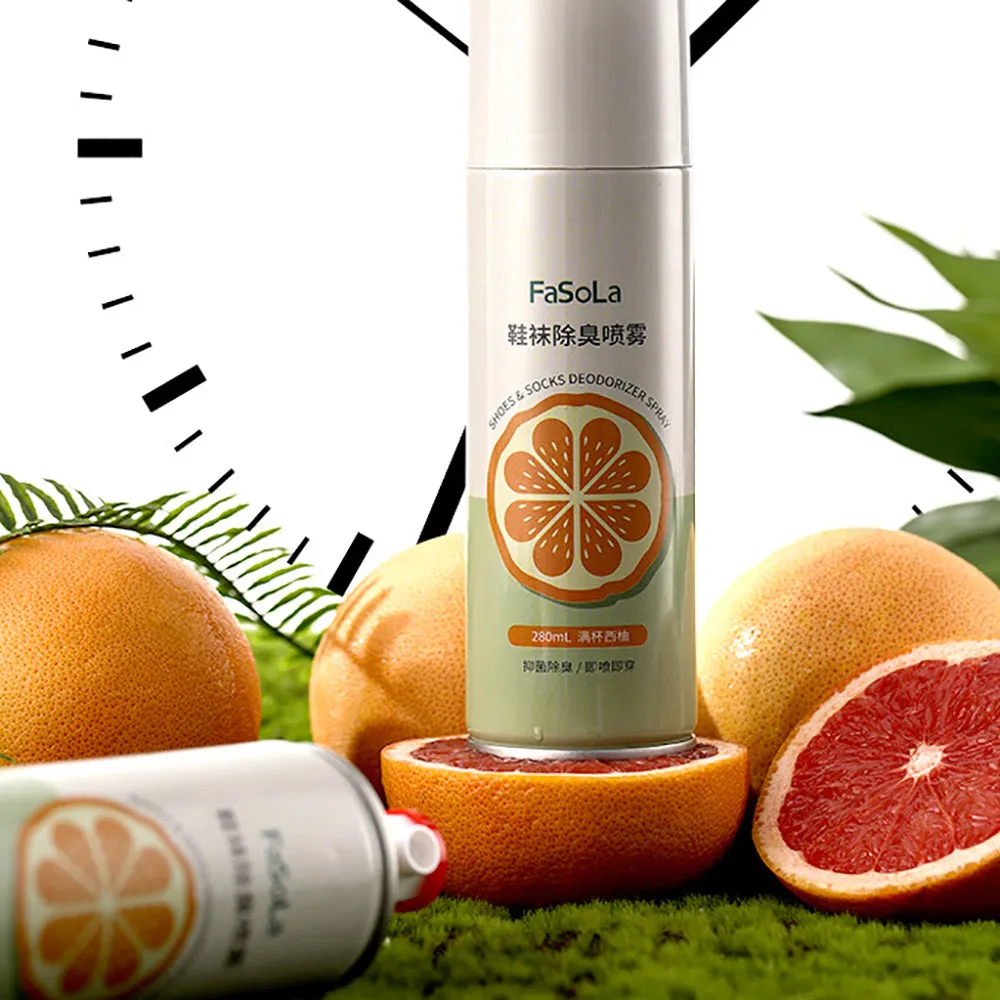 FaSoLa Shoe & Sock Deodorizer Spray Grapefruit Scent - 280ml X3