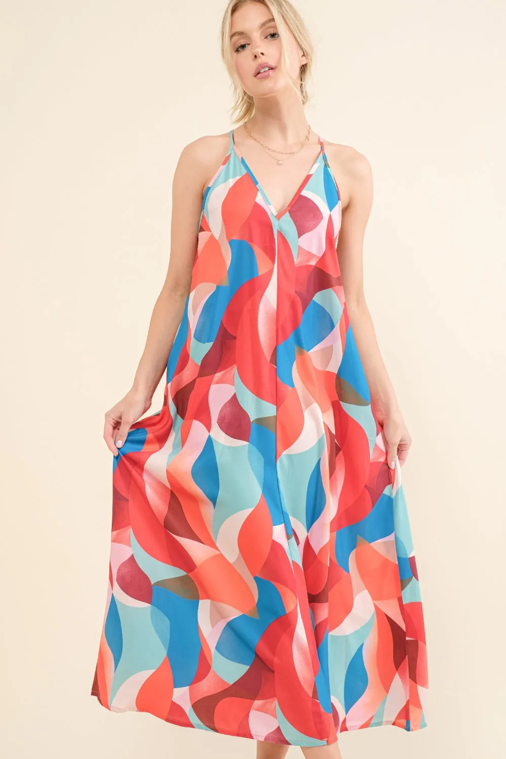 Fun & Lively Crisscross Back Cami Dress