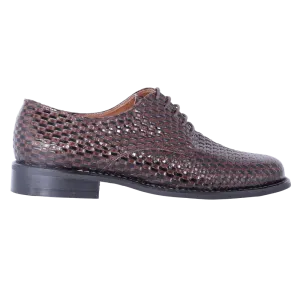 John Drake Derby Weave - Brown Weave Vamp Lace-Up (Genuine Leather Upper)
