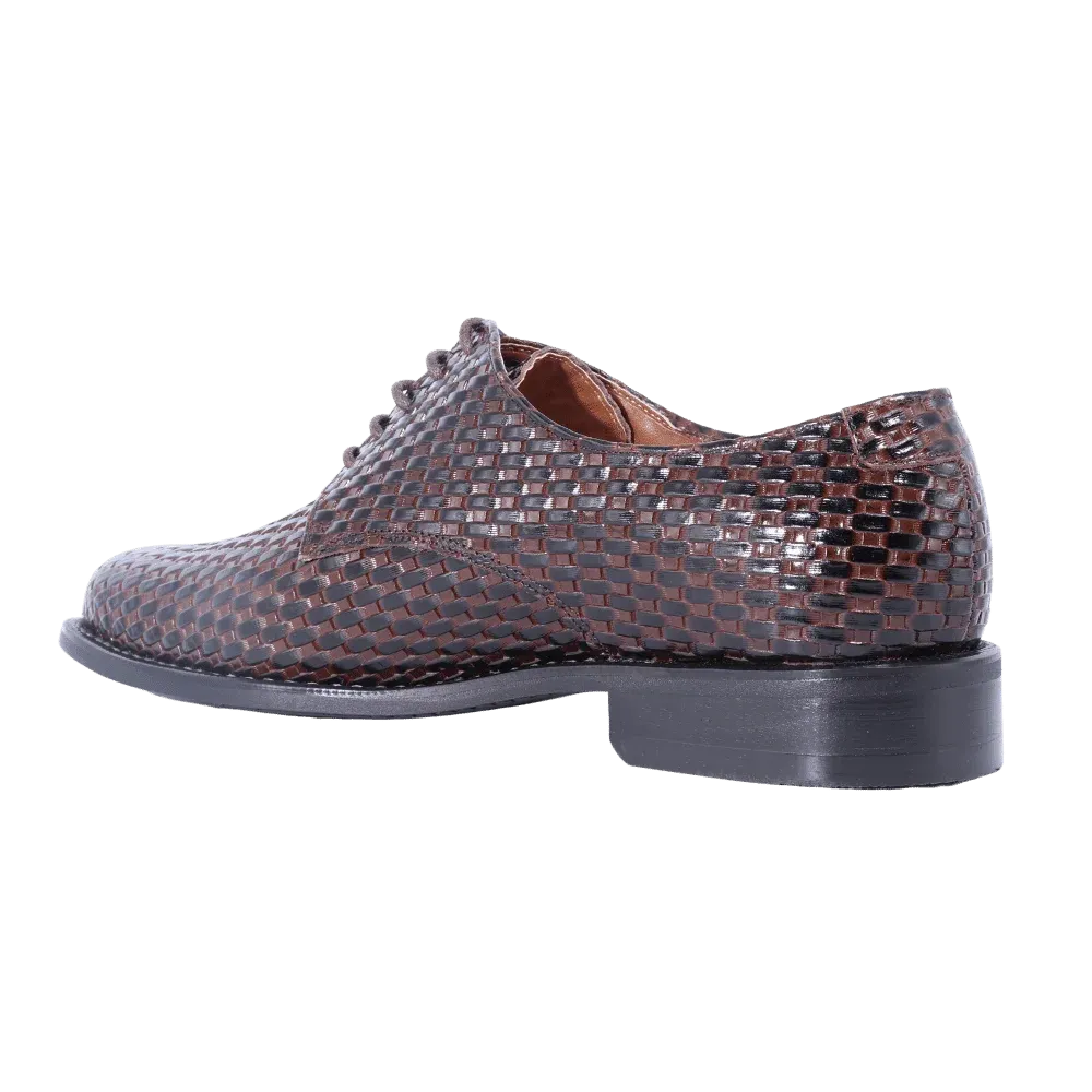 John Drake Derby Weave - Brown Weave Vamp Lace-Up (Genuine Leather Upper)