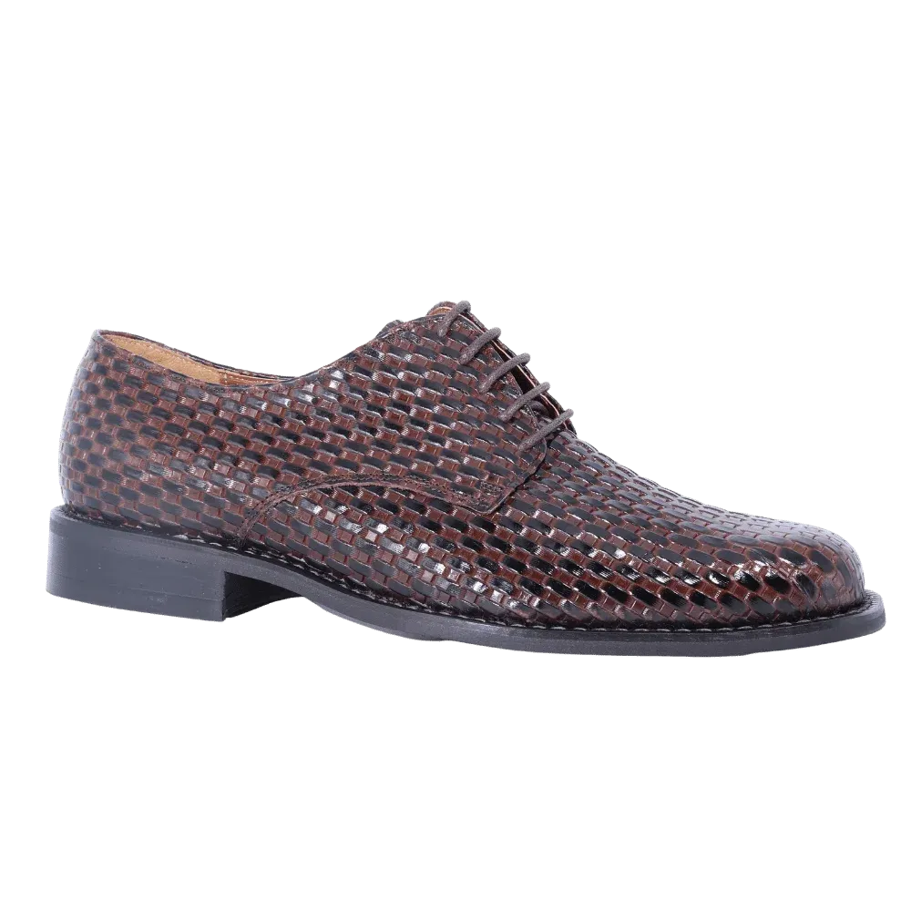 John Drake Derby Weave - Brown Weave Vamp Lace-Up (Genuine Leather Upper)