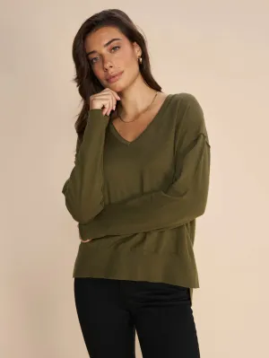 Mos Mosh Mmtani V Neck Knit Burnt Olive