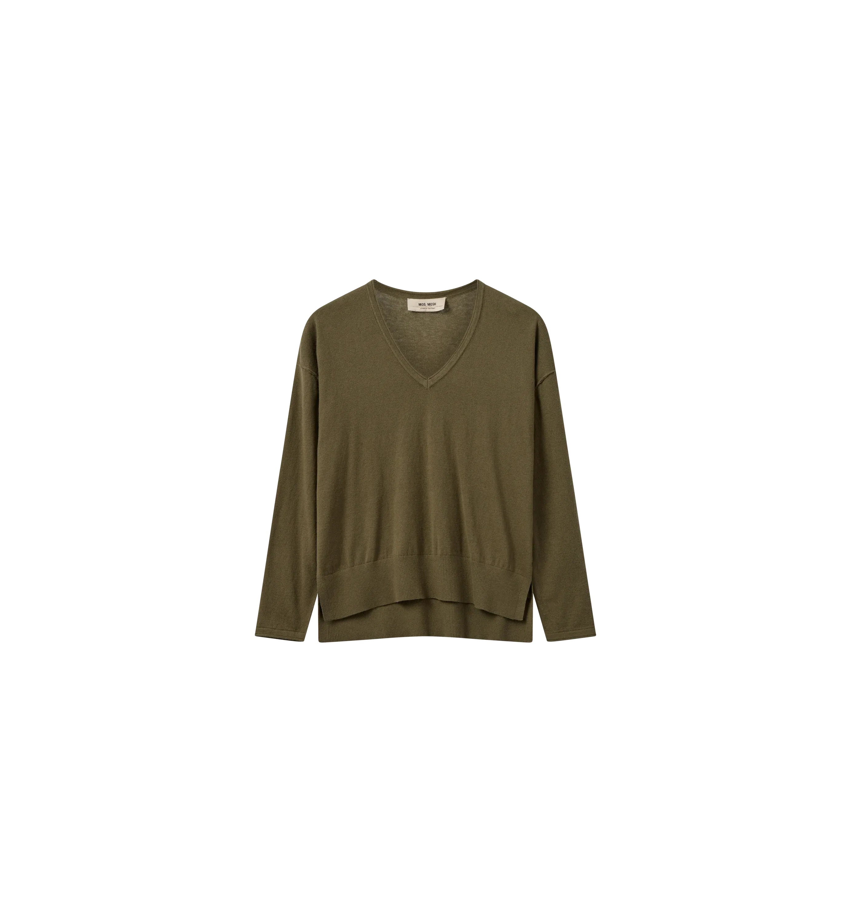 Mos Mosh Mmtani V Neck Knit Burnt Olive