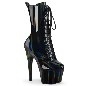 Pleaser Adore 1040WR-HG Womens 7" Heel, Platform Front Lace Pole Dance Ankle Boots