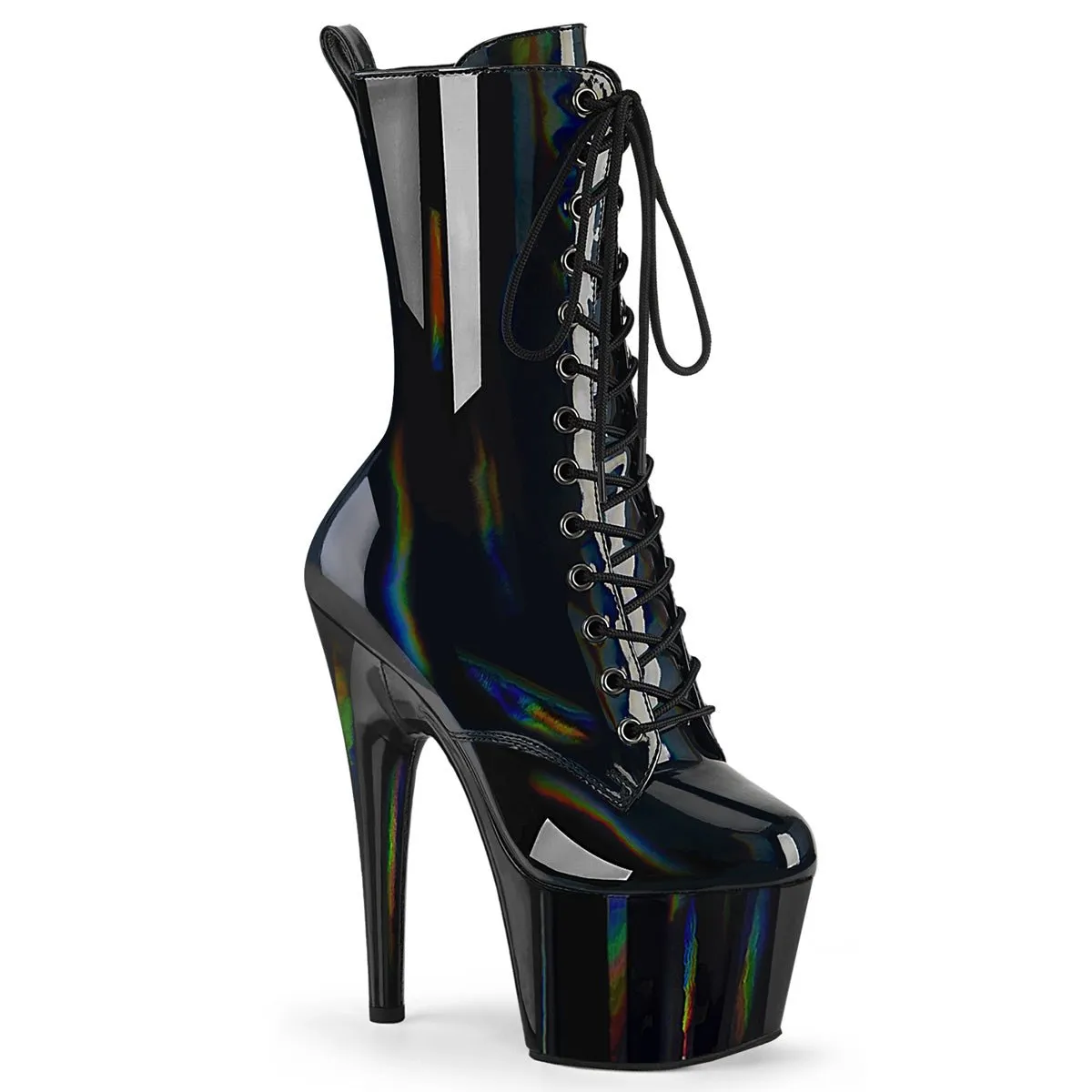 Pleaser Adore 1040WR-HG Womens 7" Heel, Platform Front Lace Pole Dance Ankle Boots