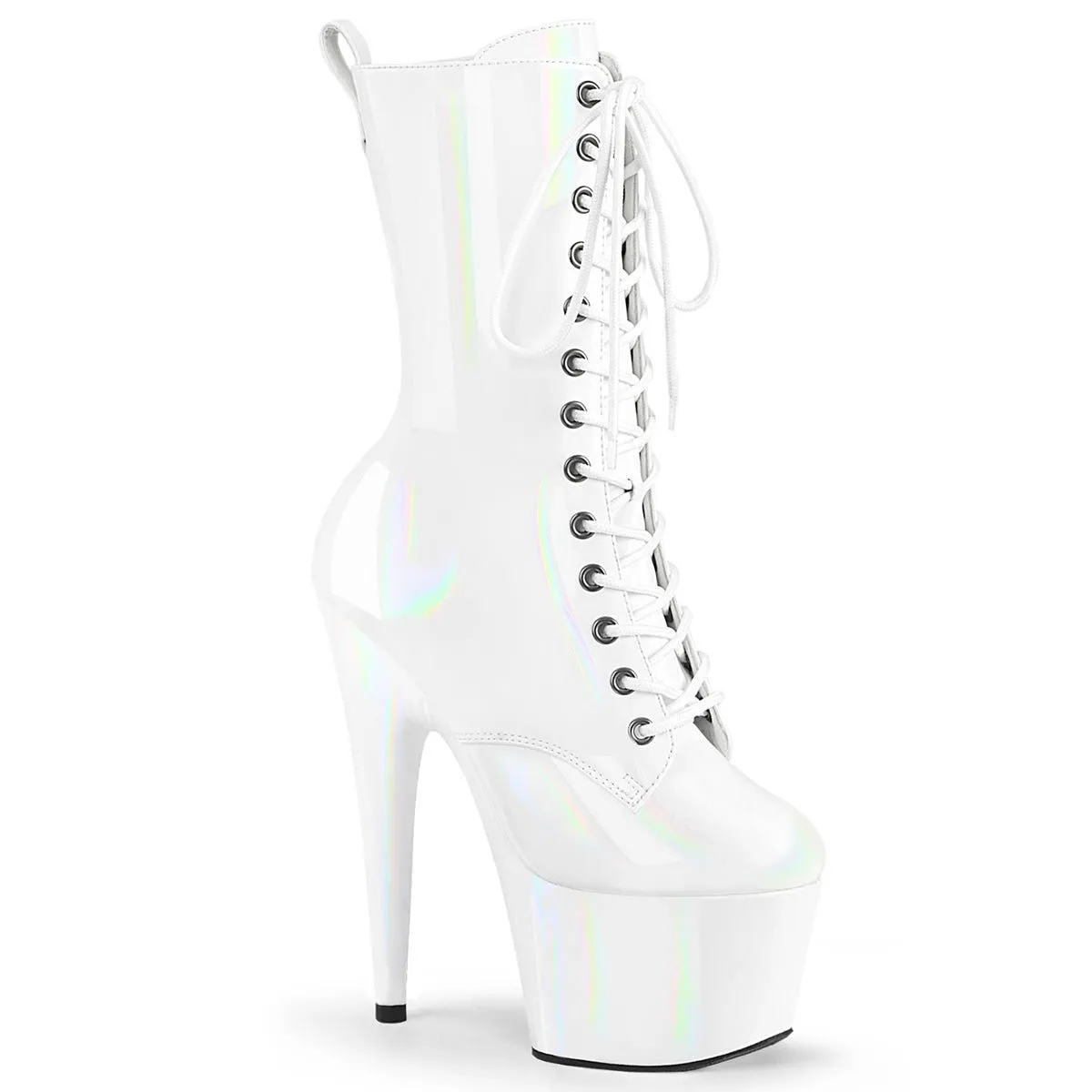 Pleaser Adore 1040WR-HG Womens 7" Heel, Platform Front Lace Pole Dance Ankle Boots