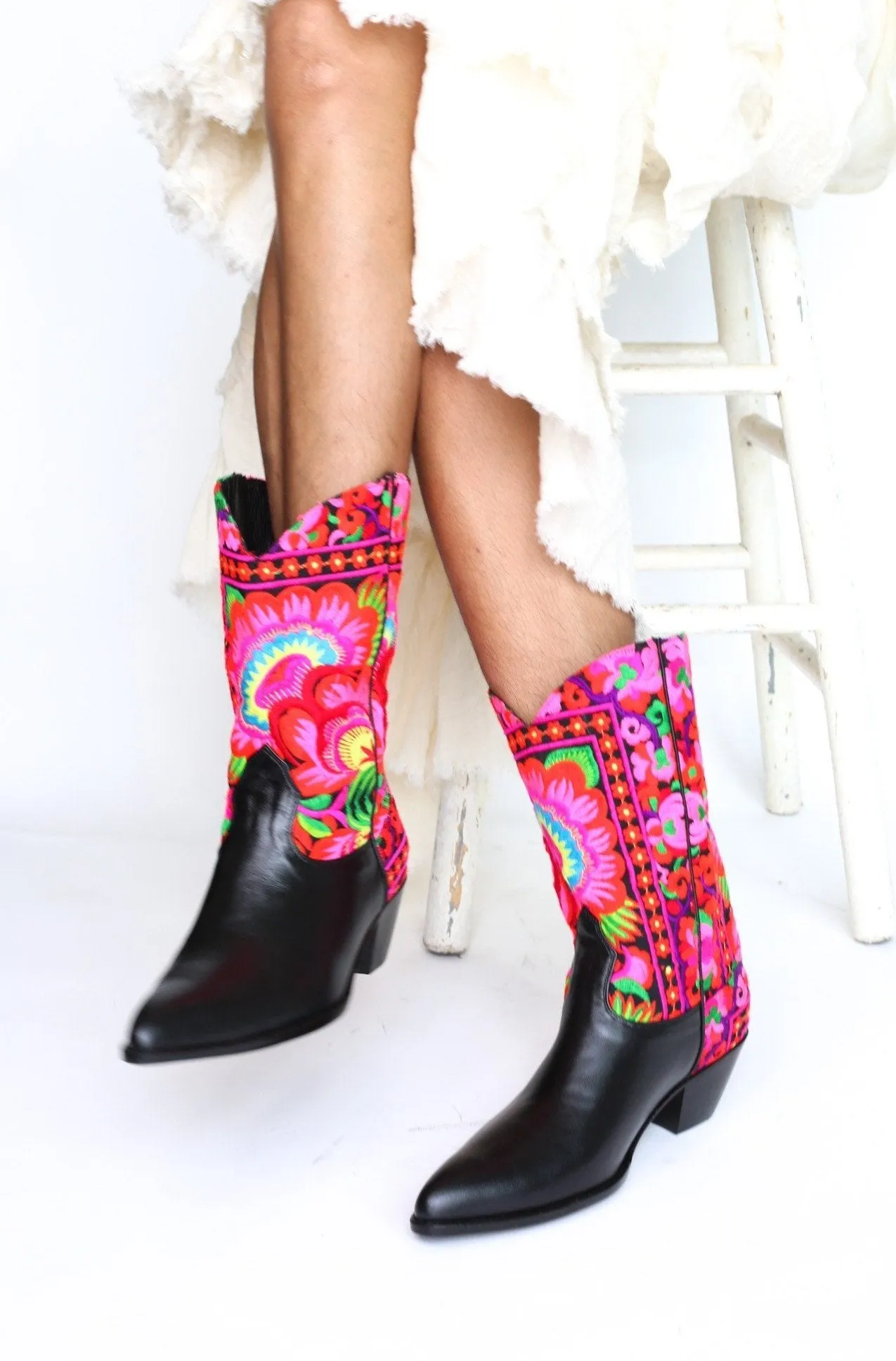 SELINA WESTERN STYLE BOOTS X FREE PEOPLE (BLACK)