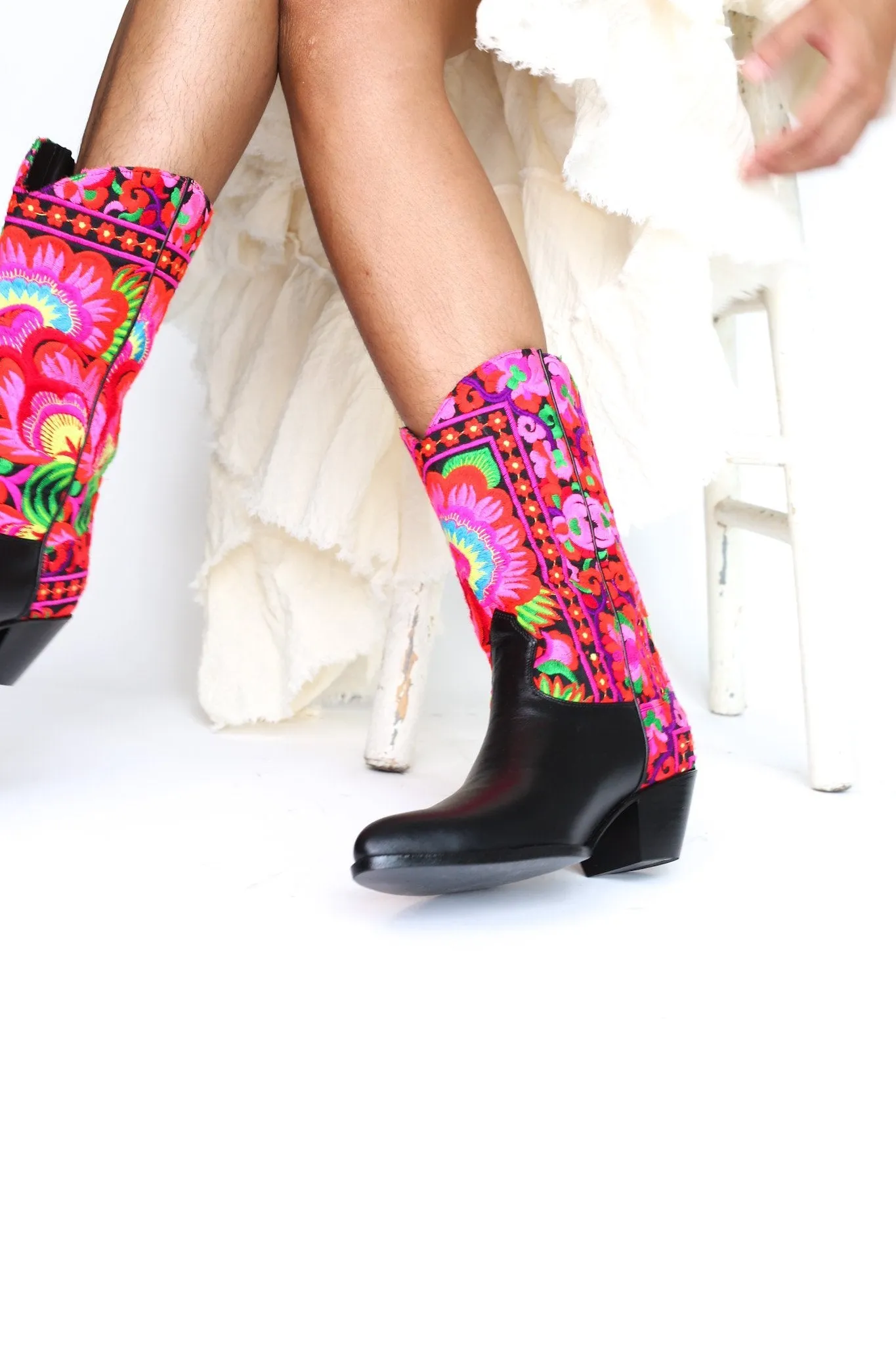 SELINA WESTERN STYLE BOOTS X FREE PEOPLE (BLACK)