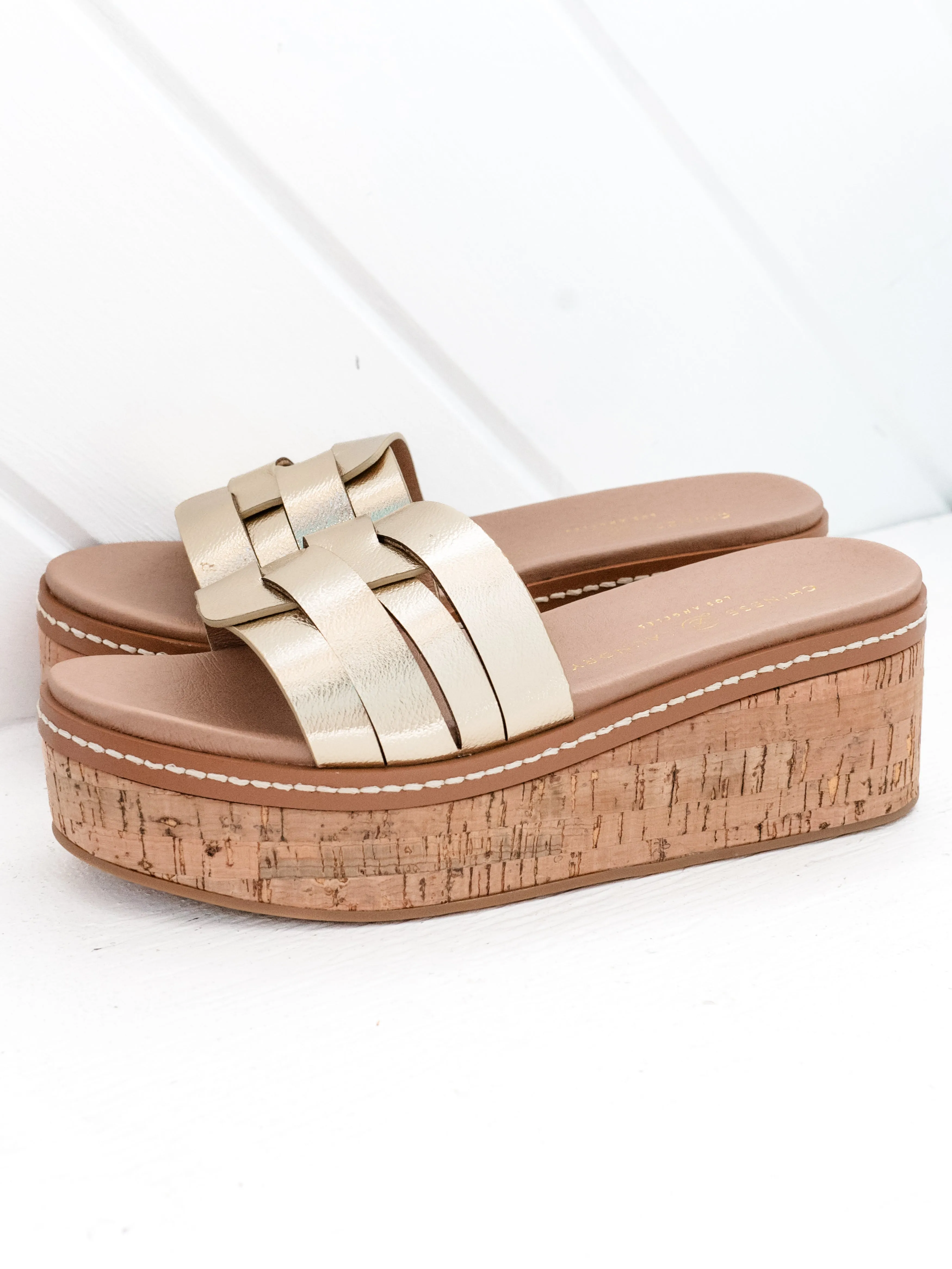 Serenna Platform Sandal Metallic Gold by Chinese Laundry