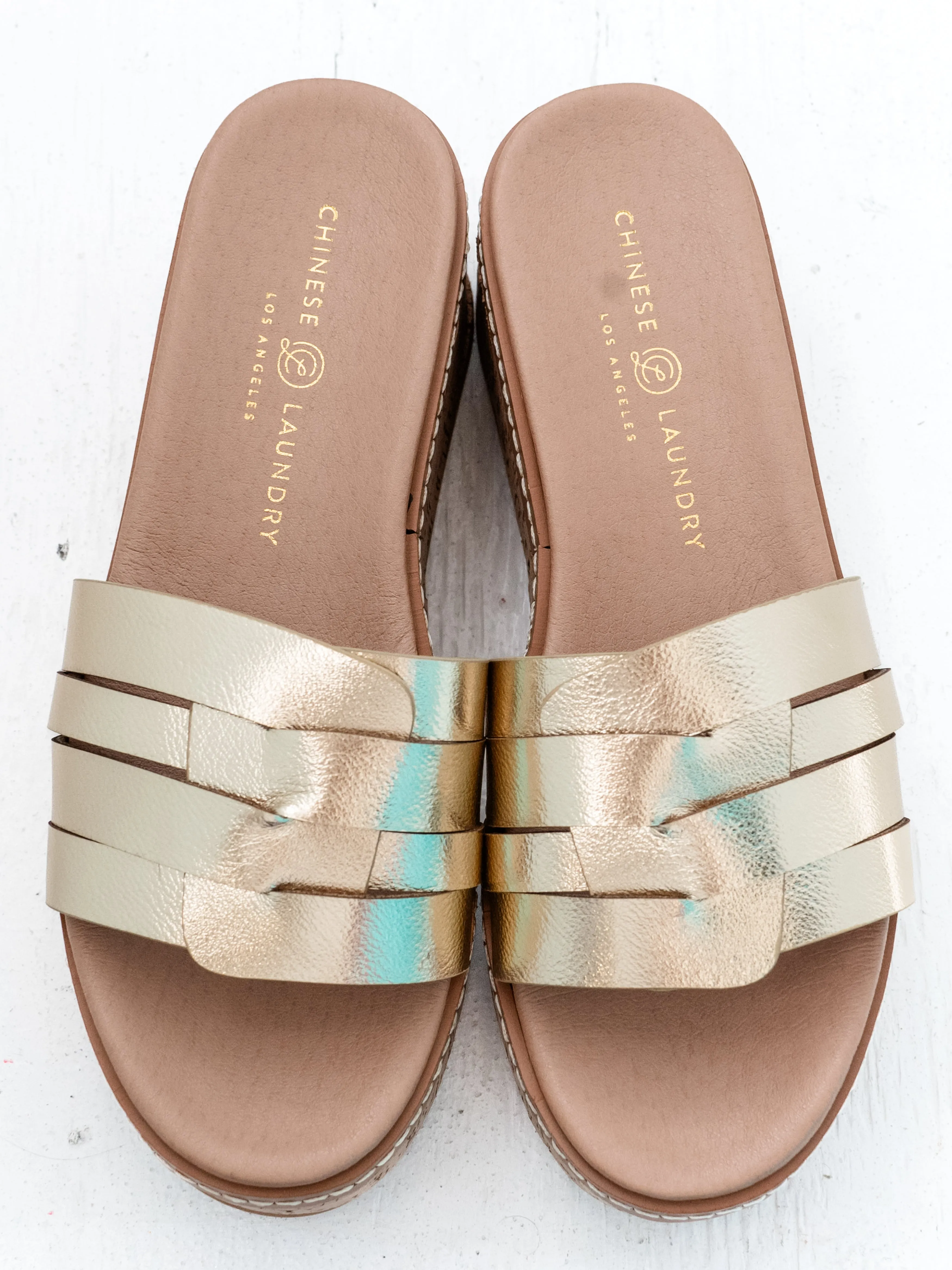 Serenna Platform Sandal Metallic Gold by Chinese Laundry