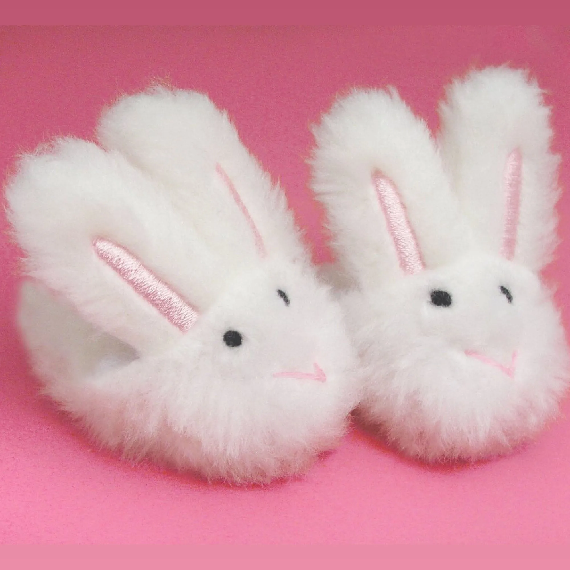 Sophia’s by Teamson Kids 18" Baby Doll Bunny Slippers, Dolls Shoes with Fluffy Rabbit Ears and Stitched Nose, Shoes for Dolls, White, Dolls Footwear