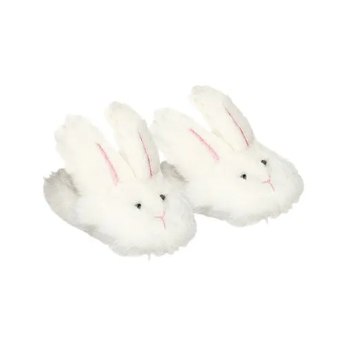 Sophia’s by Teamson Kids 18" Baby Doll Bunny Slippers, Dolls Shoes with Fluffy Rabbit Ears and Stitched Nose, Shoes for Dolls, White, Dolls Footwear