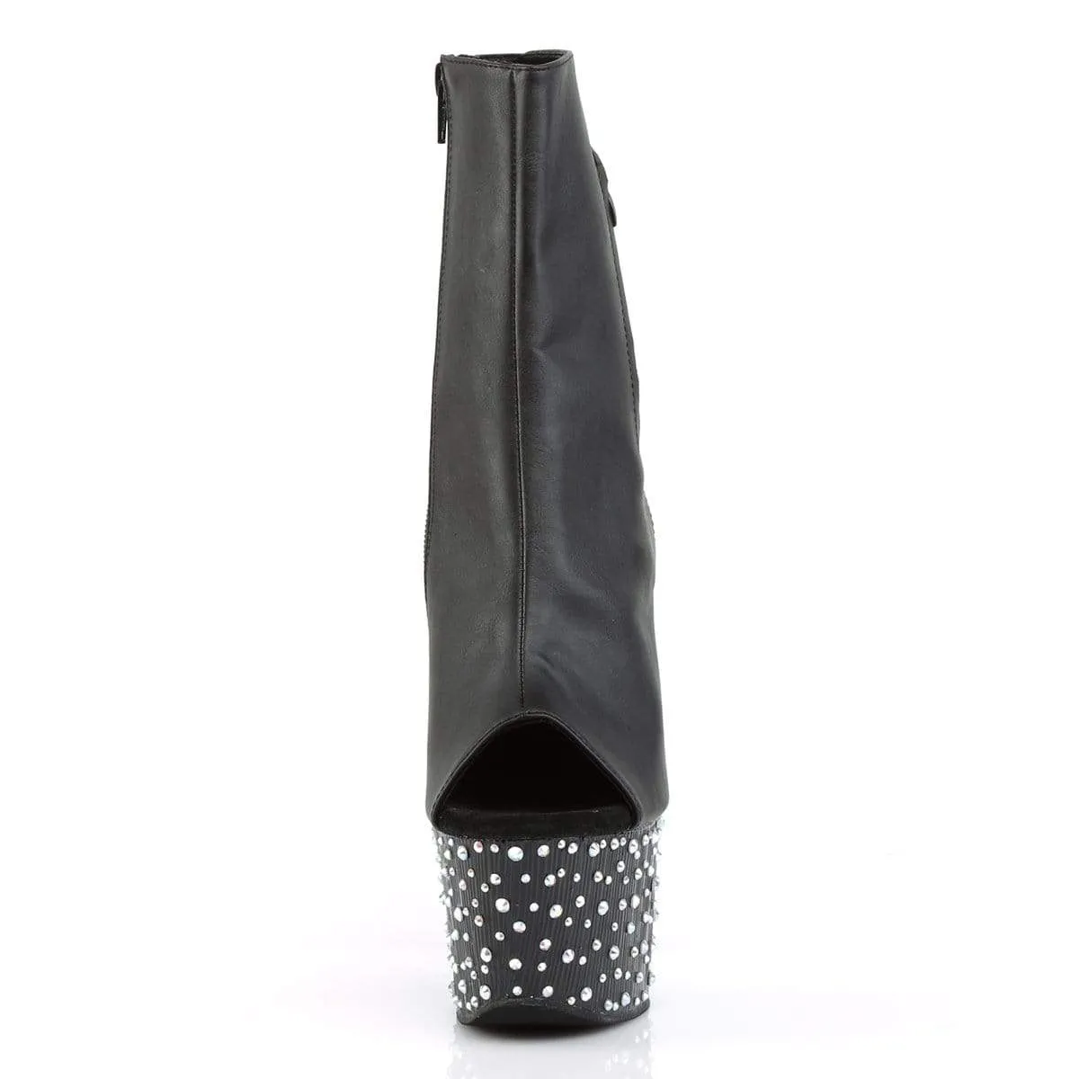Stardance 1018-7 Black Faux Leather/Black Silver Multi Rhinestone