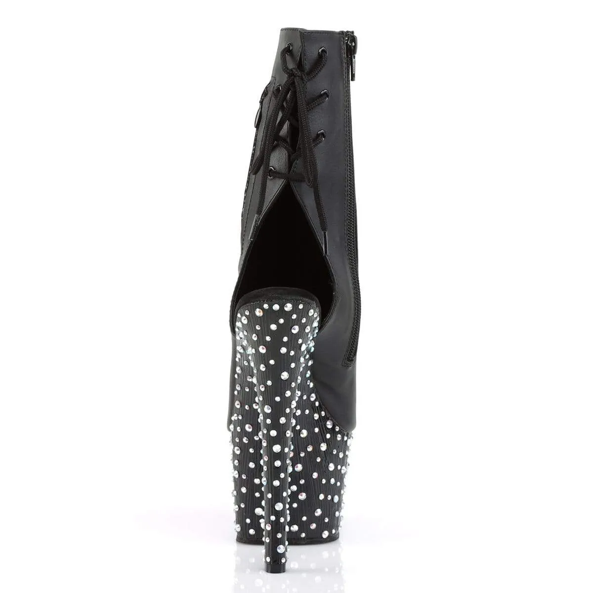 Stardance 1018-7 Black Faux Leather/Black Silver Multi Rhinestone
