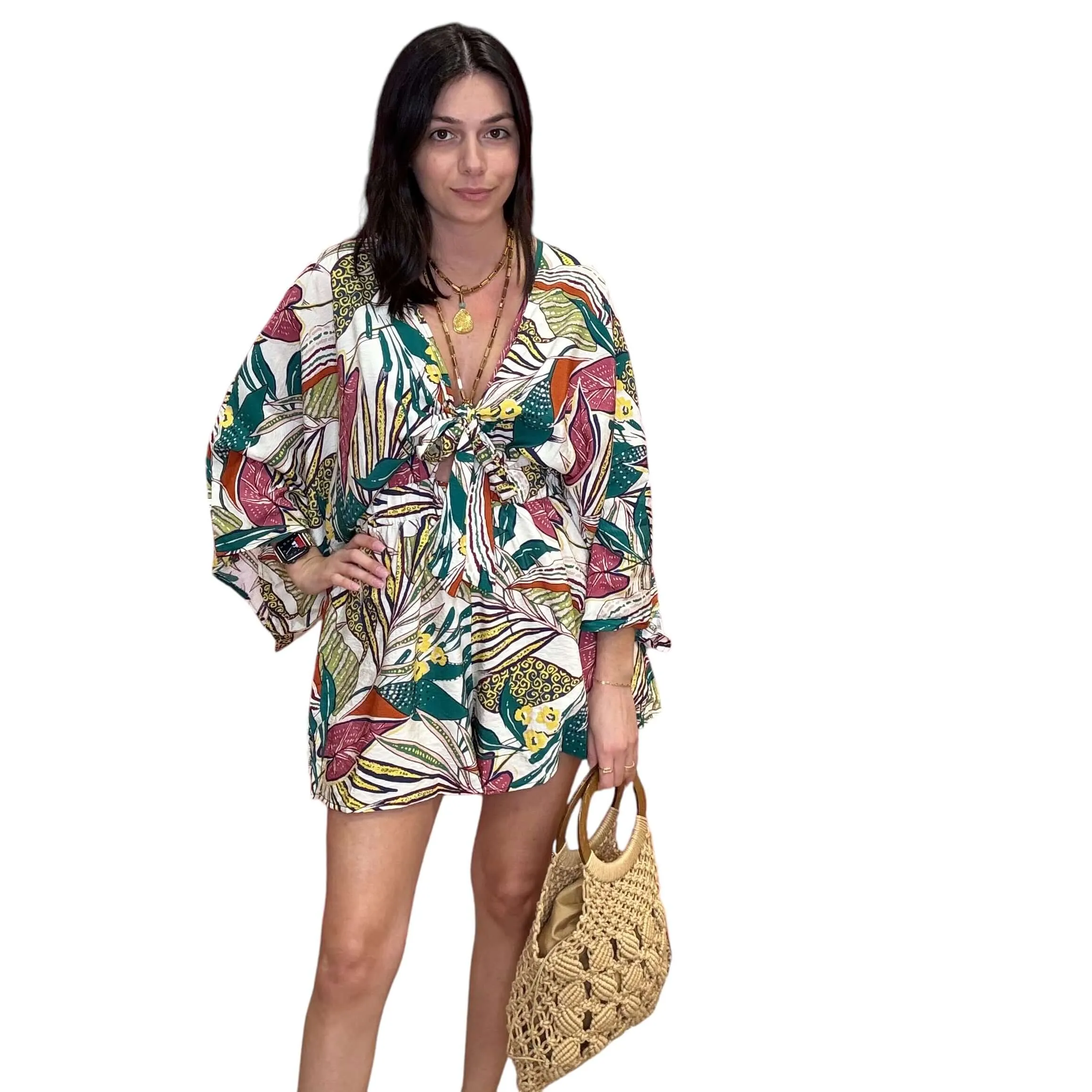 Tropical Print Romper