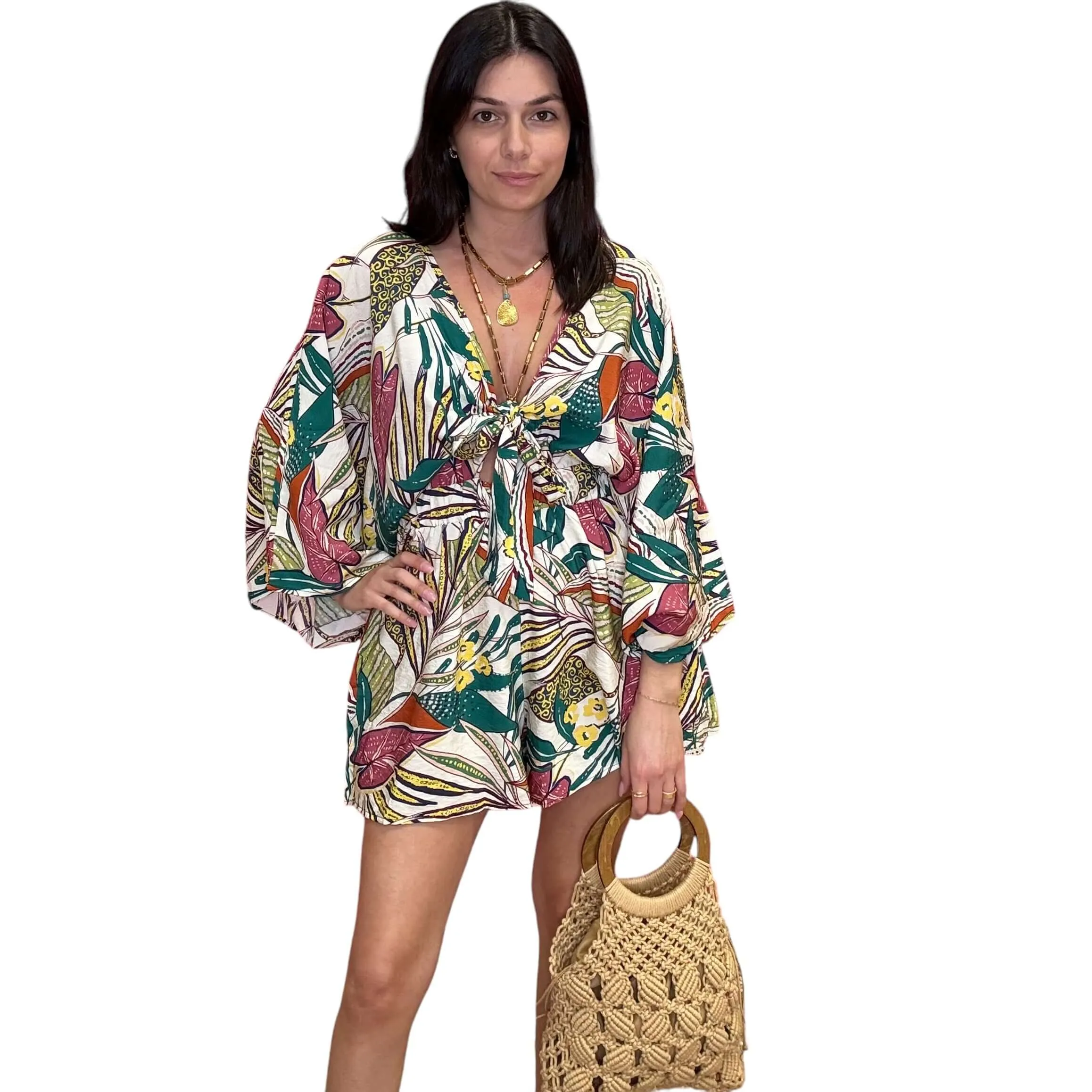 Tropical Print Romper