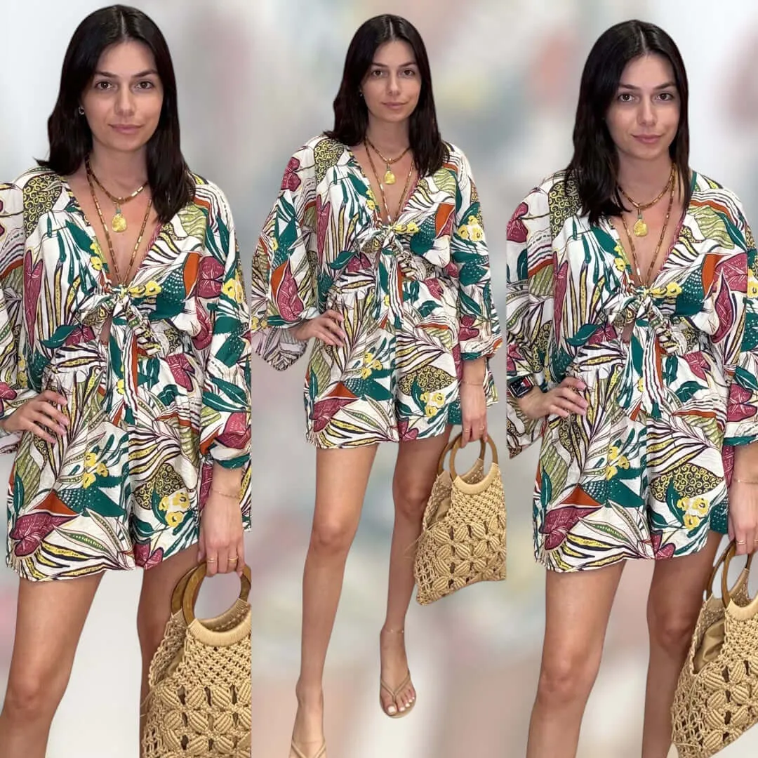 Tropical Print Romper